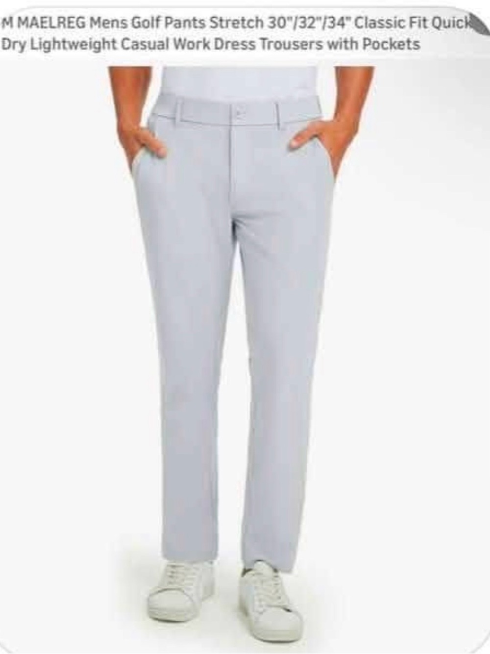 Light Gray Men's Stretch Dress Pants - Classic Tailored Fit